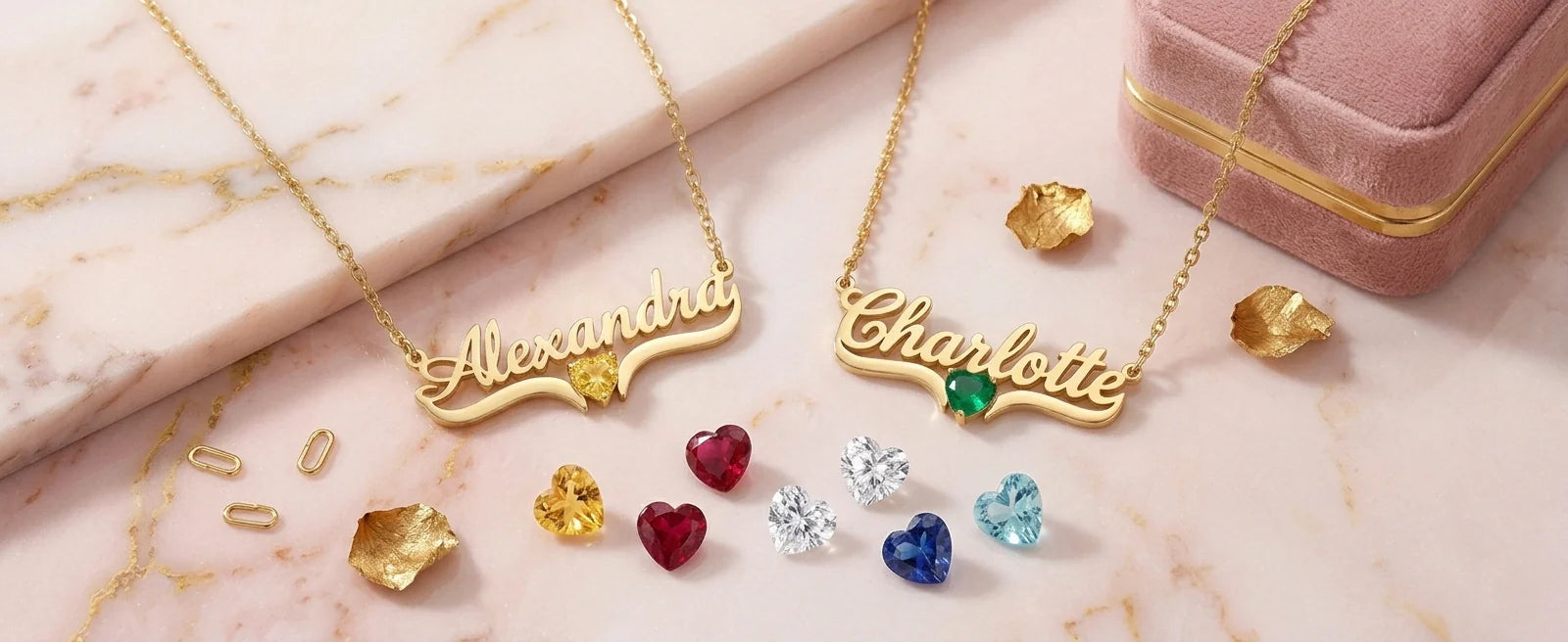 Custom Name Necklace With Birthstone