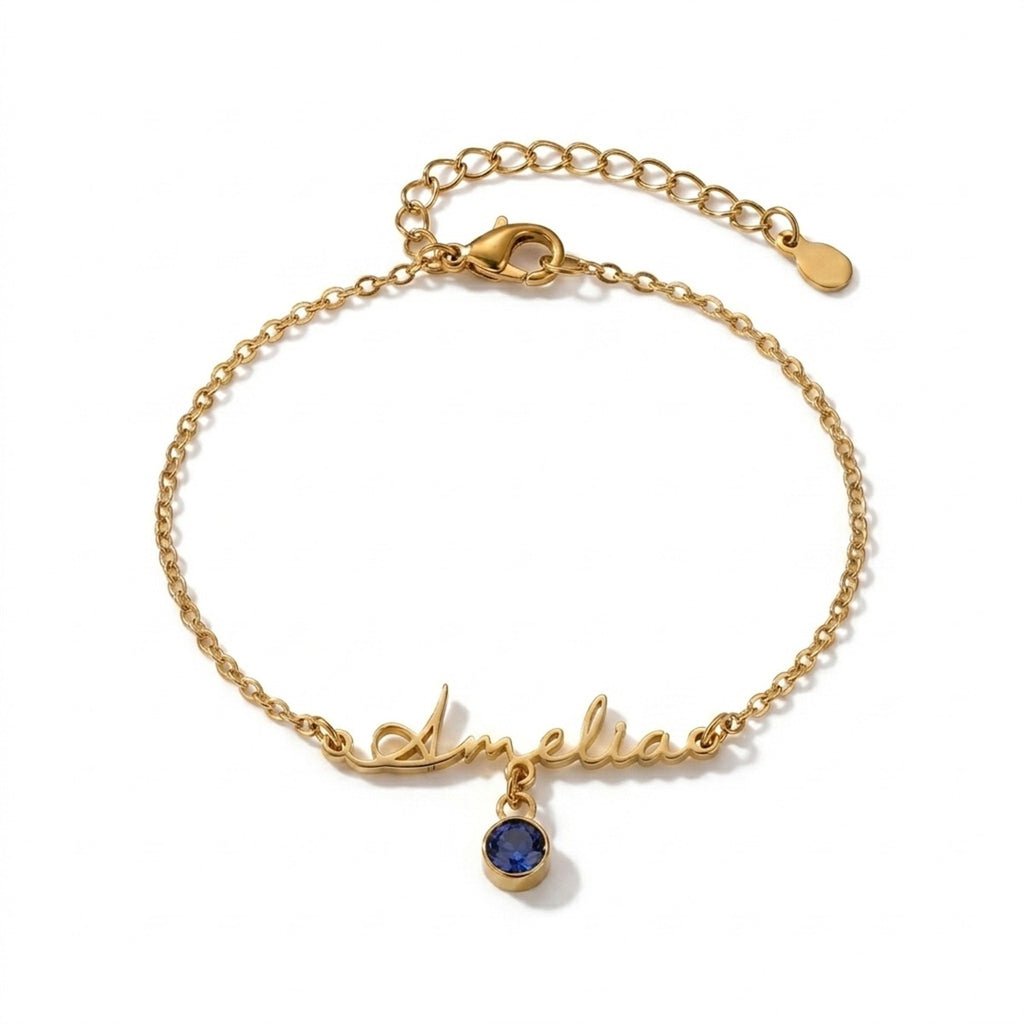 custom bracelet, name bracelet, birthstone bracelet