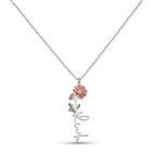 personalized necklace. personalized name necklace, birth flower necklace