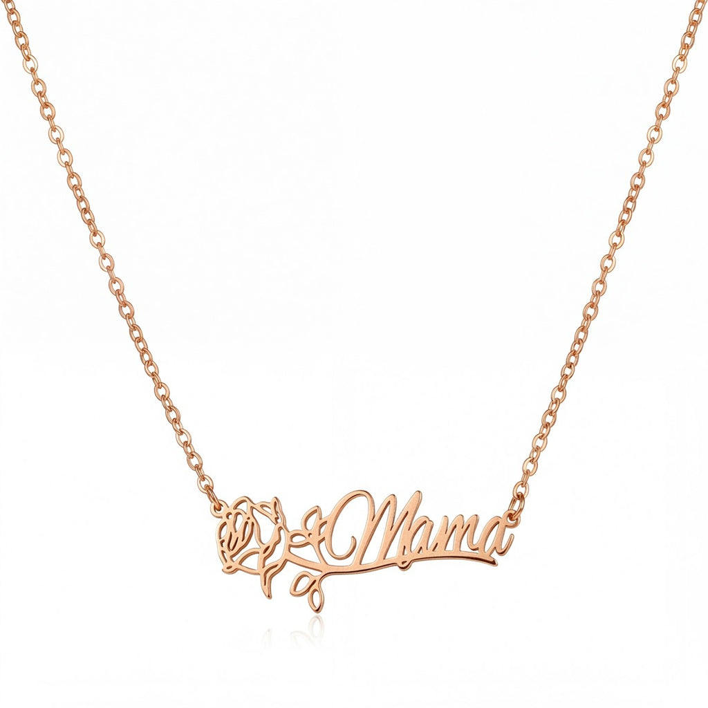 personalized necklace. Personalized name necklace, birth flower necklace