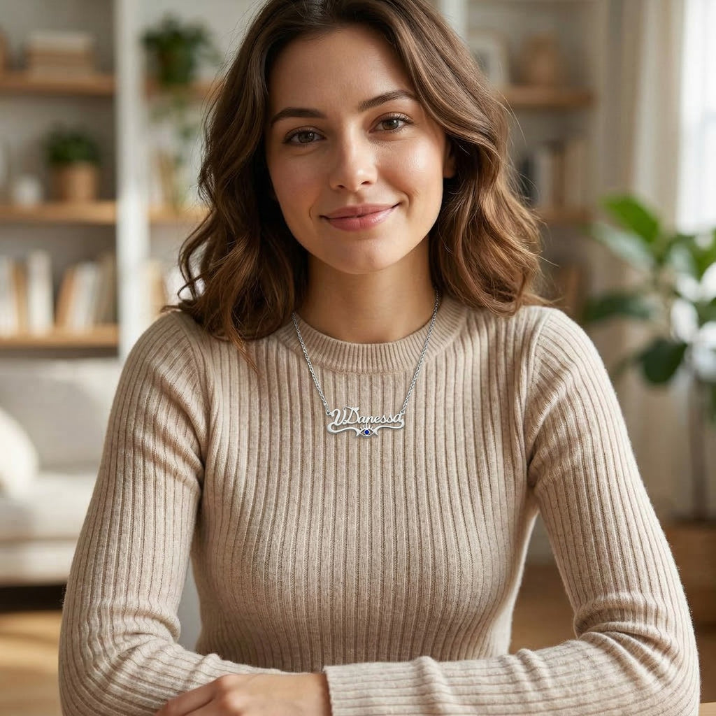 Personalized Birthstone Name Necklace - Custom Jewelry - Gold/Silver - Gift For Mom/Grandmother/Girlfriend - #TagonixZ5