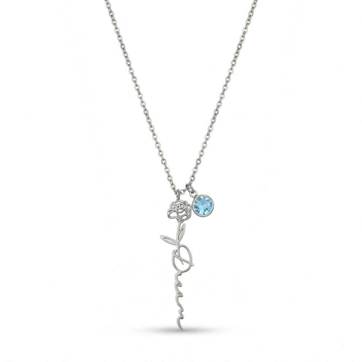 personalized necklace. personalized name necklace, birth flower necklace