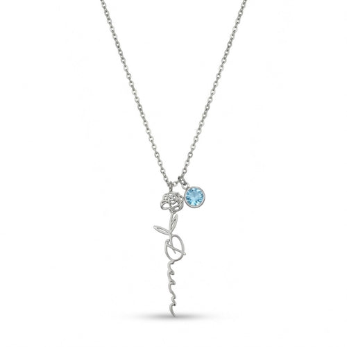 personalized necklace. personalized name necklace, birth flower necklace