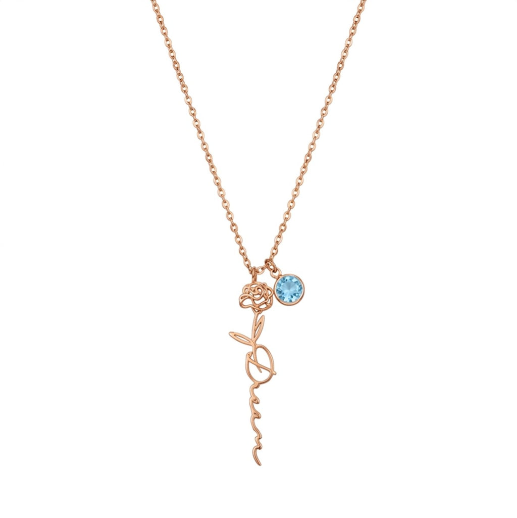 custom necklace, name necklace, birthstone necklace