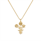 Personalized Multiple Birth Flower Necklace - Custom Jewelry - Gold/Silver/Rose Gold - Gift For Mom/Grandma/Girlfriend - #Tagonix118